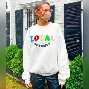 Madhappy Local Optimist Oversize Crewneck Size Small Cream